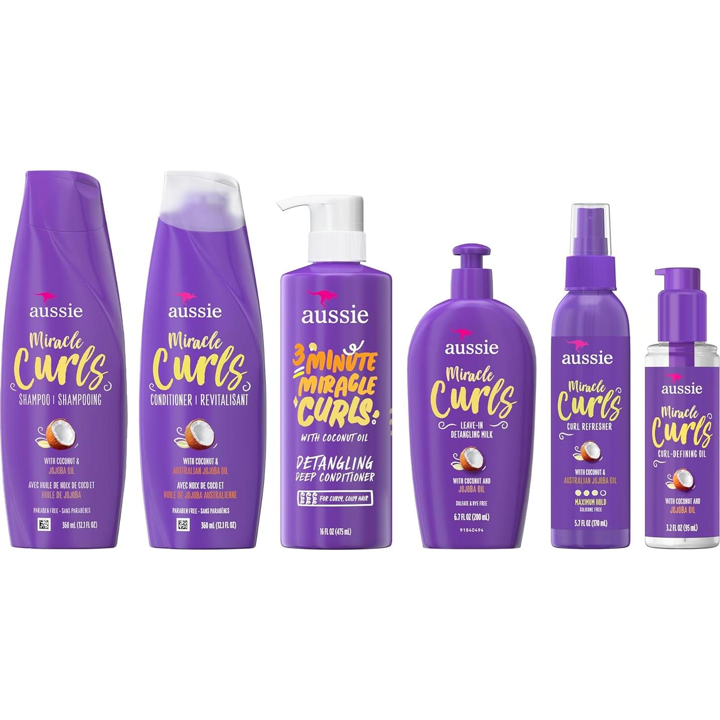 Conjunto Aussie Miracle Curls 6 Piezas - Champú, Acondicionador y Más
