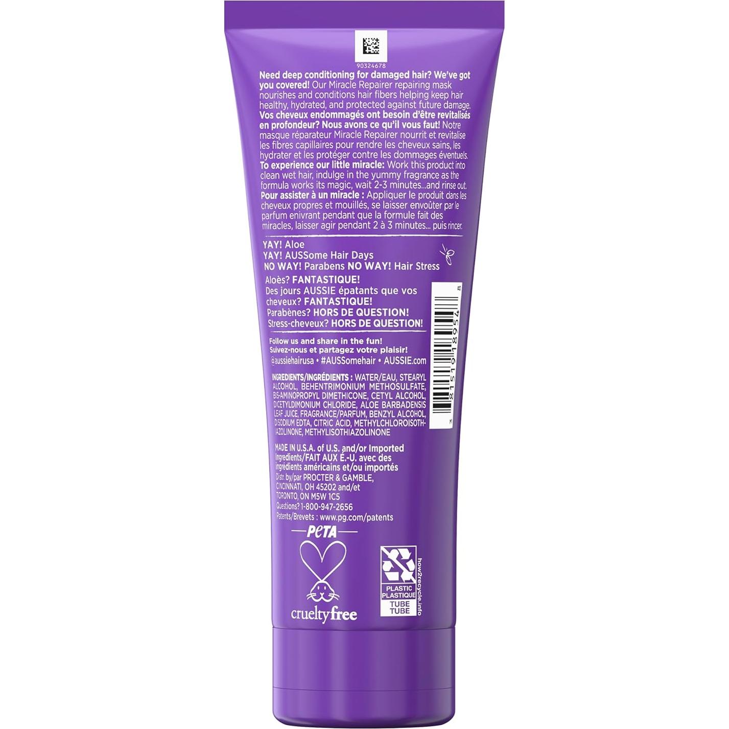 Mascarilla Reparadora Hidratante Aussie 187g - Cabello Rizado