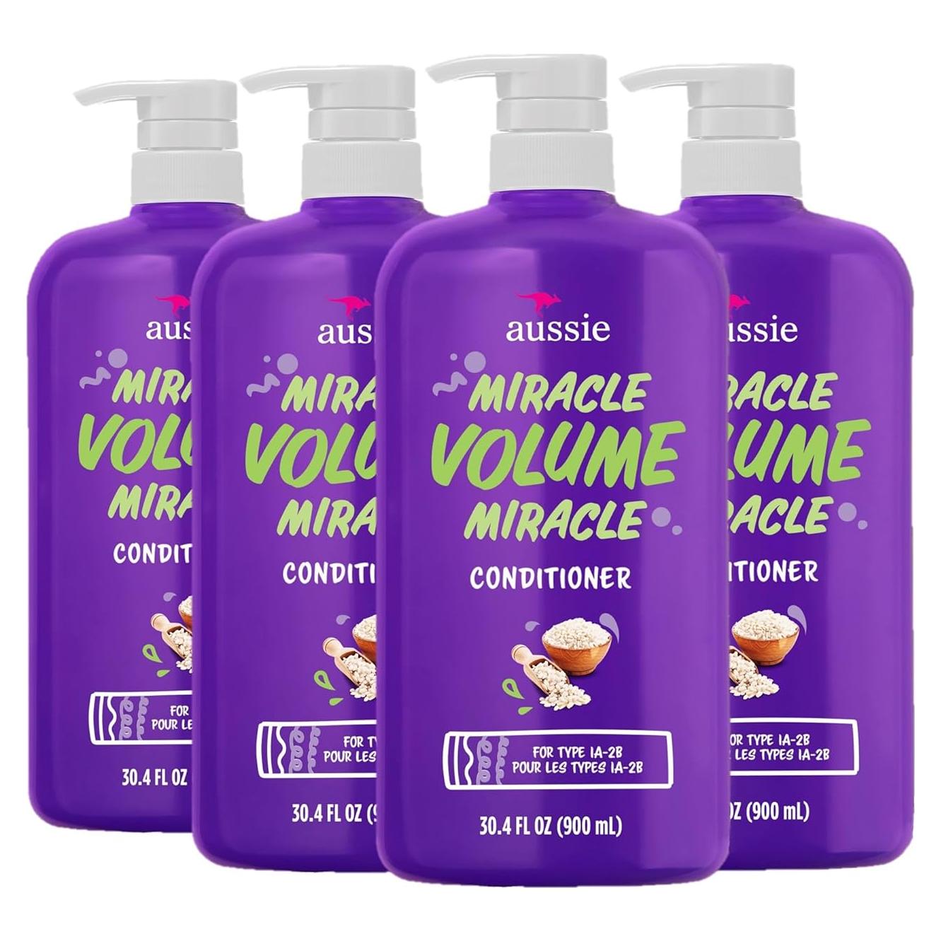Acondicionador Aussie Miracle Volume 4 x 0.89 L Sin Parabenos