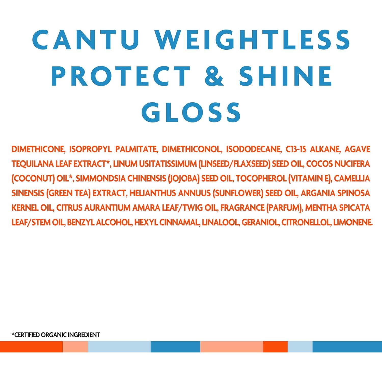 Cantu Weightless Protect + Shine Gloss 100ml - Brillo y Protección UV