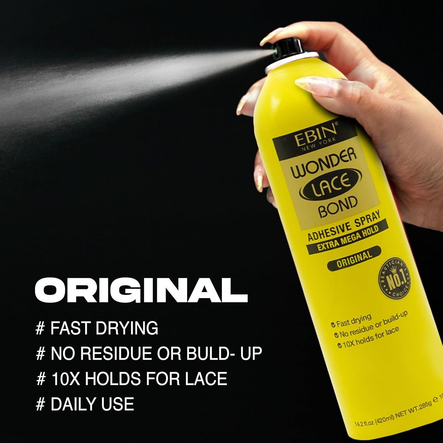 Spray Adhesivo Wonder Lace Bond 80ml - Secado Rápido, Sin Residuo