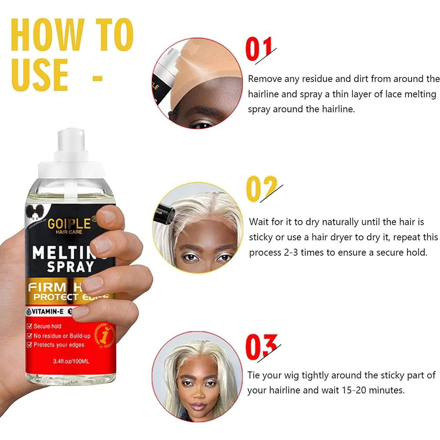 Kit de Pegamento y Spray Derretidor para Pelucas GOIPLE CARE