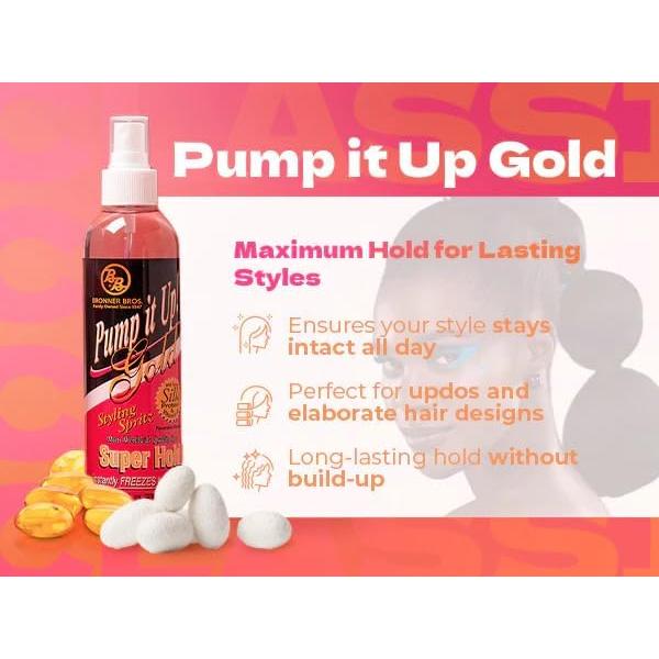 Spray para Cabello Bronner Bros Pump It Up Gold 226g - Fijación Extra