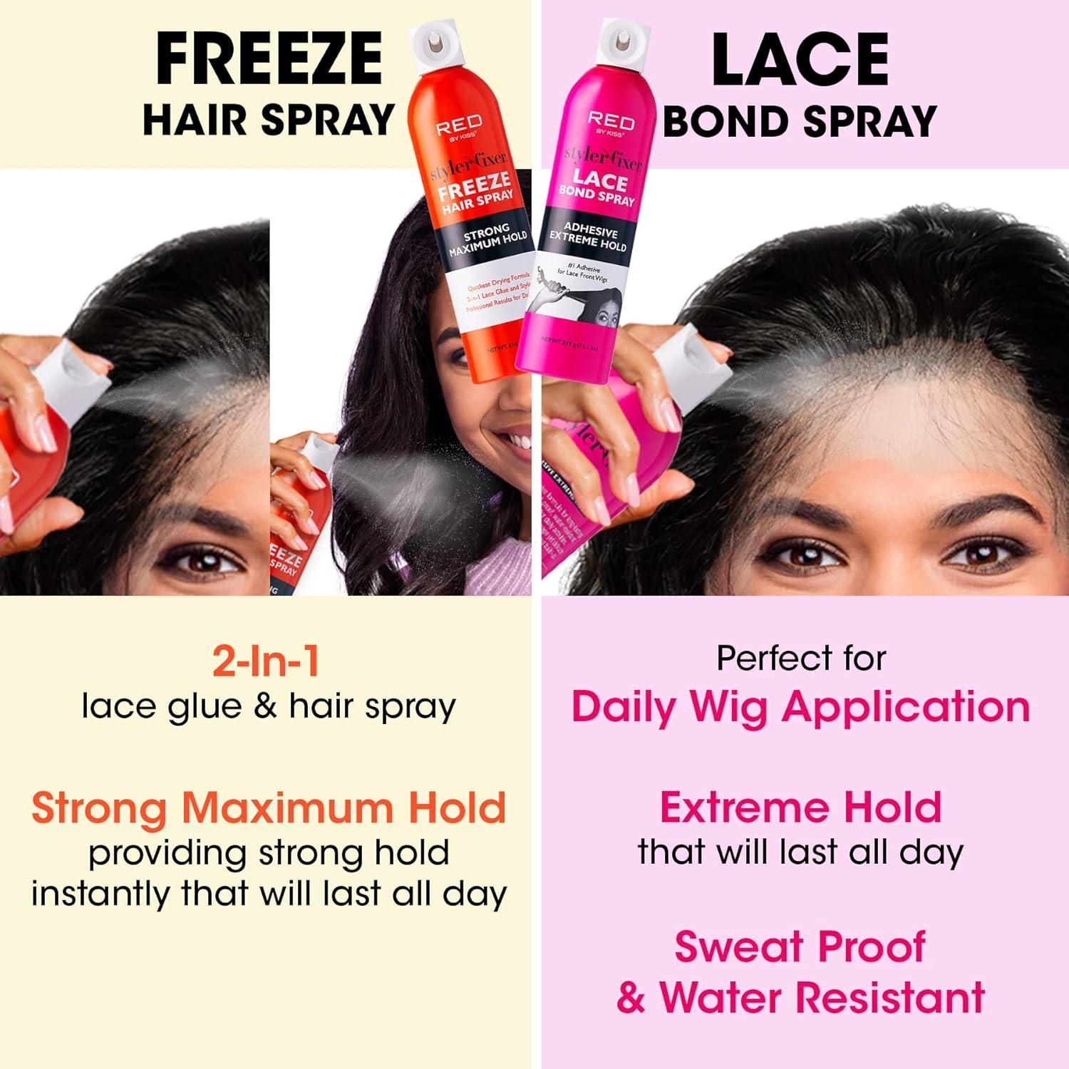 Spray Fijador Fuerte Red by Kiss 56.7g - Sosten Máximo para Estilo