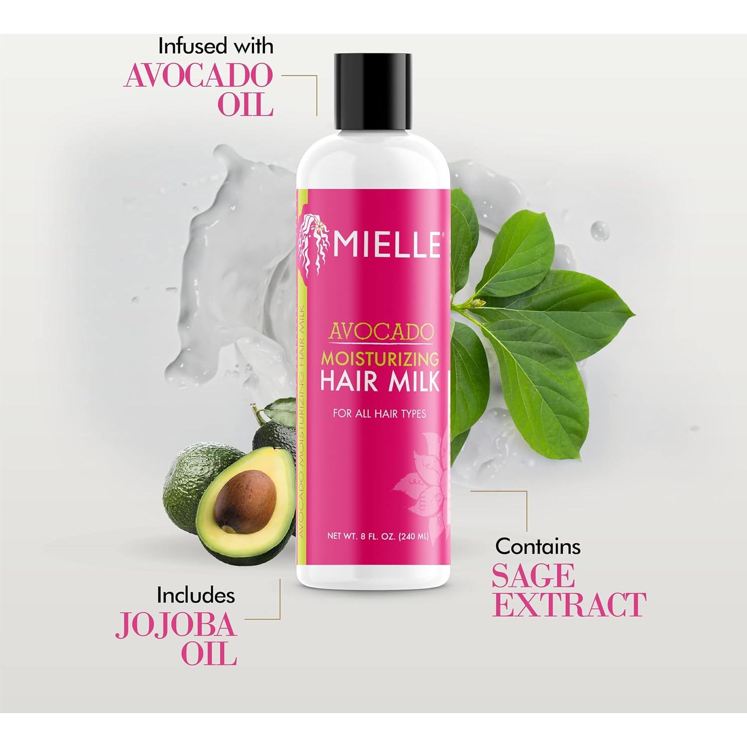 Leche Hidratante de Aguacate Mielle Organics 240g - Para Todo Tipo de Cabello