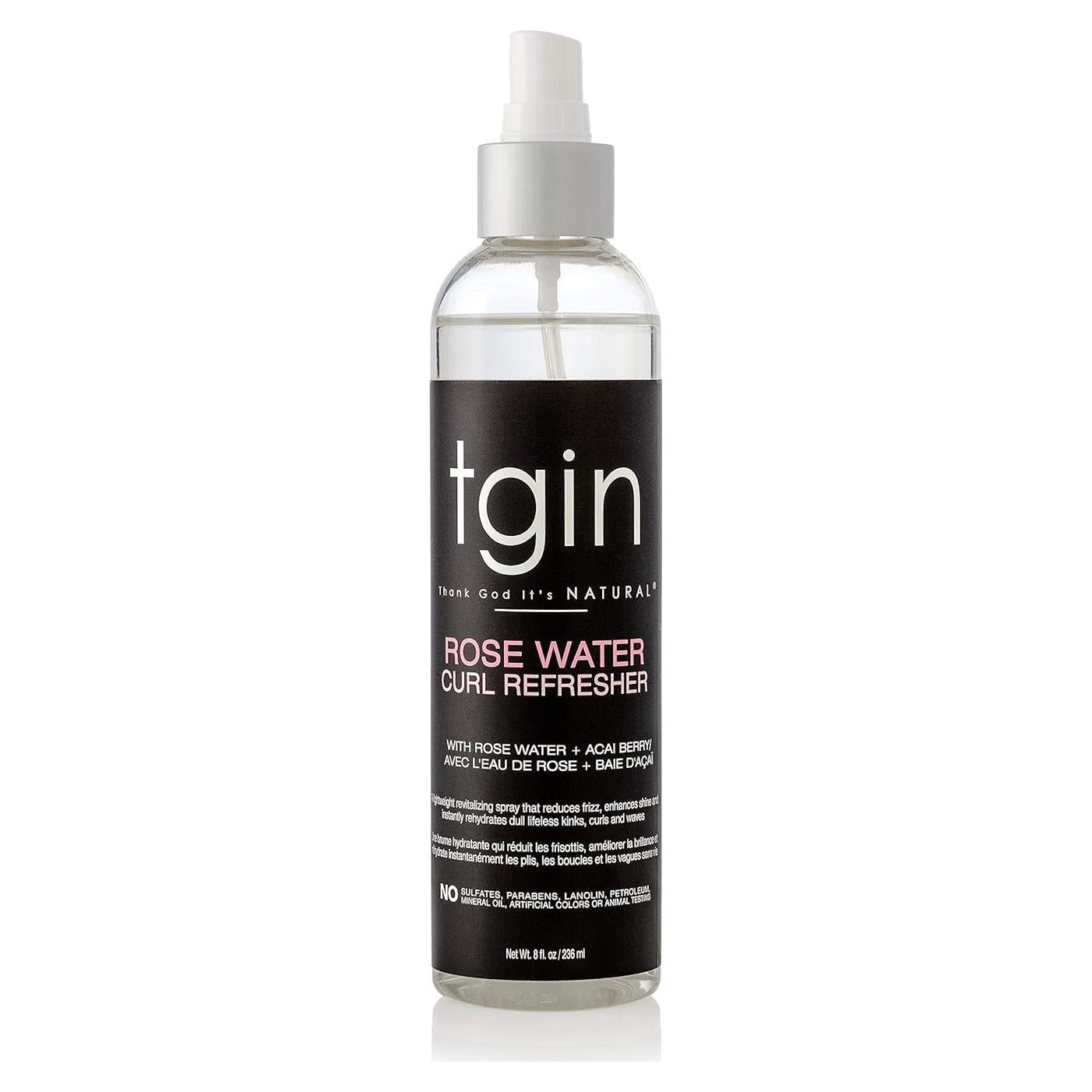 tgin Agua de Rosa Refrescante 236.6 ml para Cabello Rizado