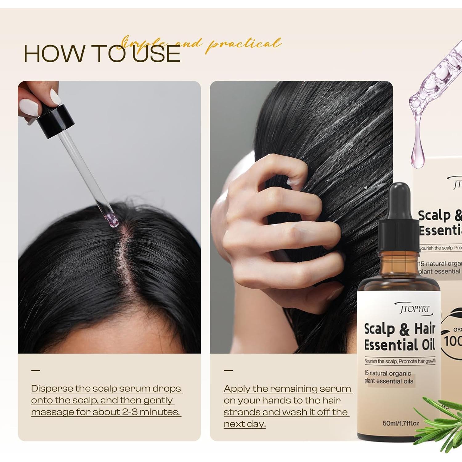 Aceite Crecimiento Cabello Jtopyrt 50ml Romero y Ricino