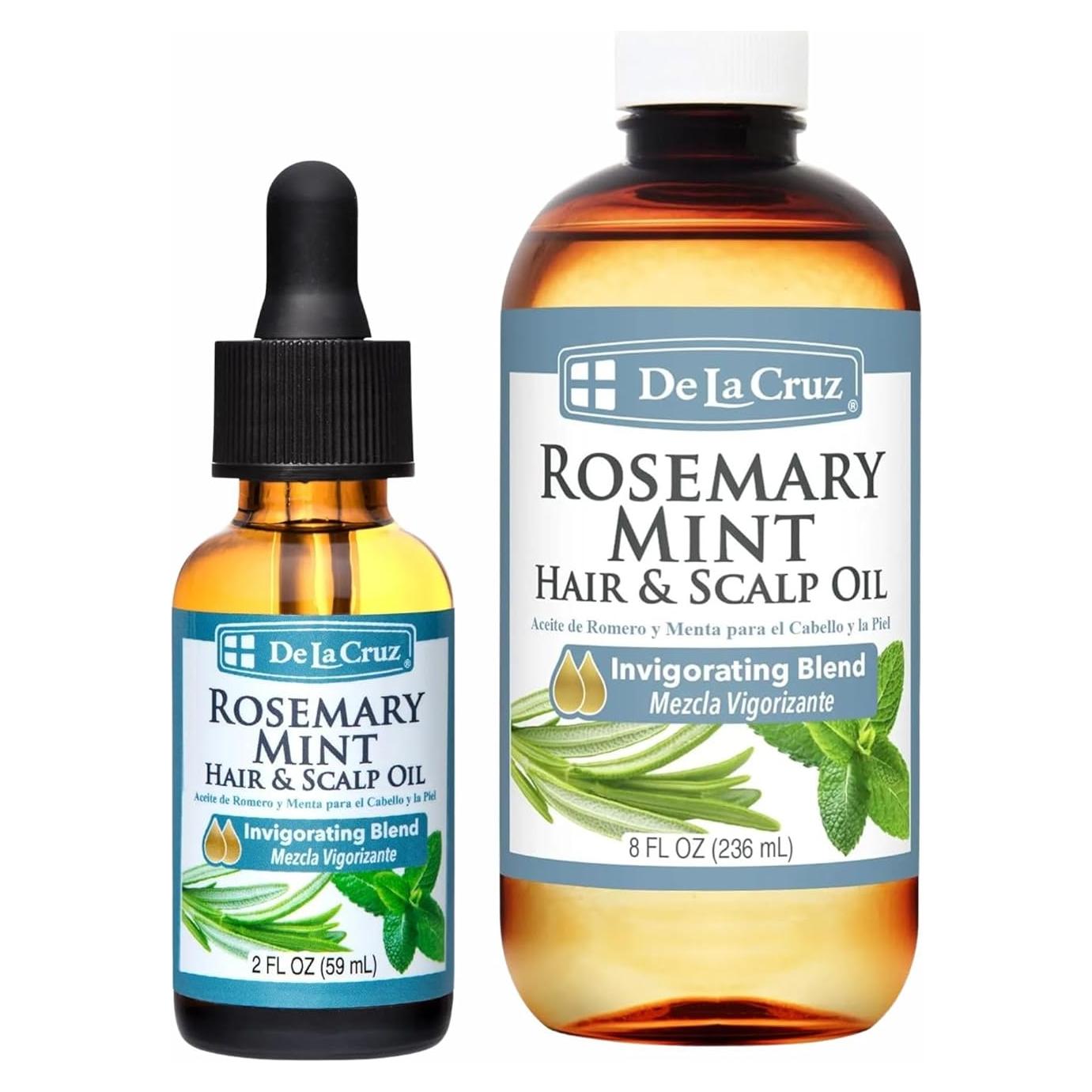 Aceite de Romero y Menta De La Cruz 2oz + 8oz Hidratante