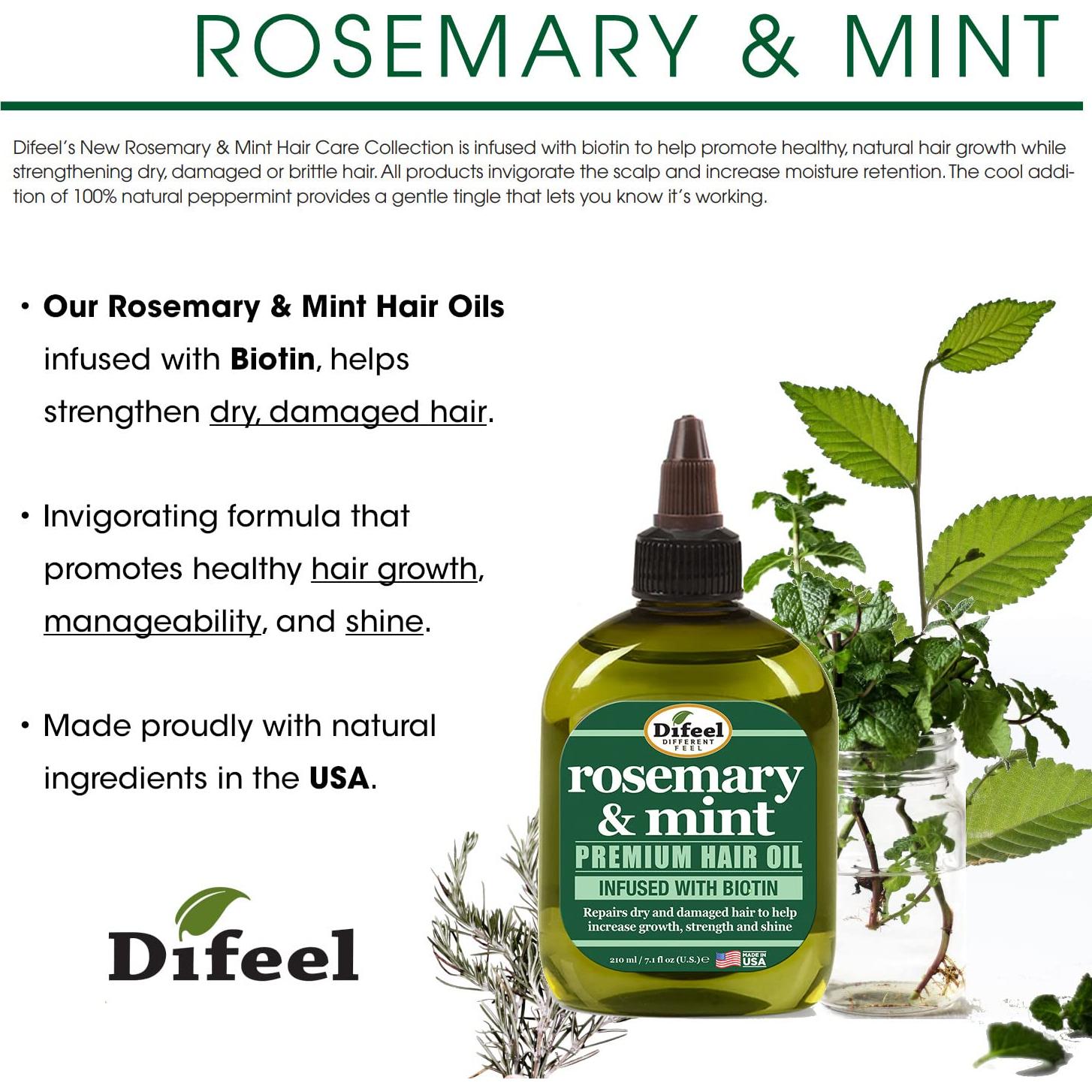 Aceite Capilar Difeel Romero y Menta 200g con Biotina - Set Regalo