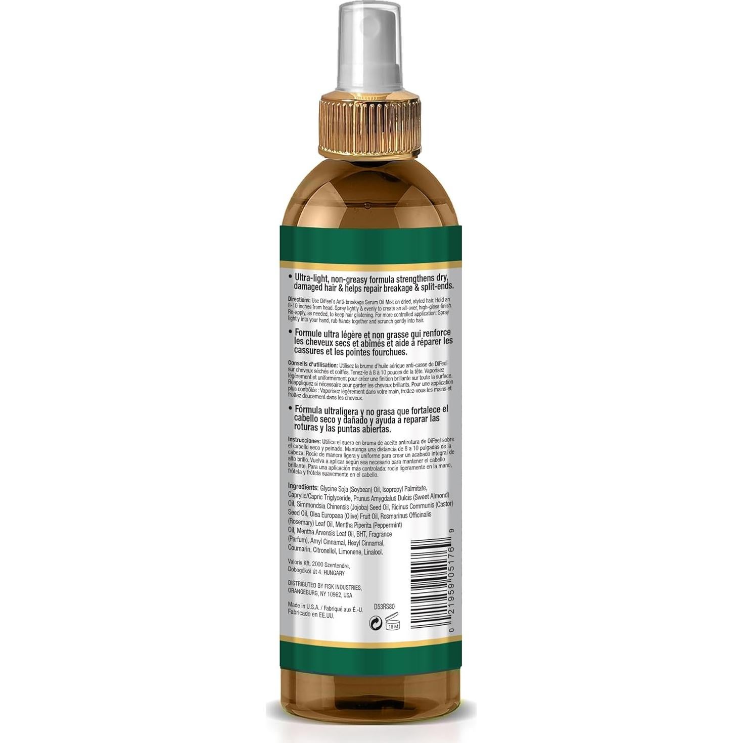 Suero Aceite Mist Antirrotura Difeel Romero y Menta 226.8 ml