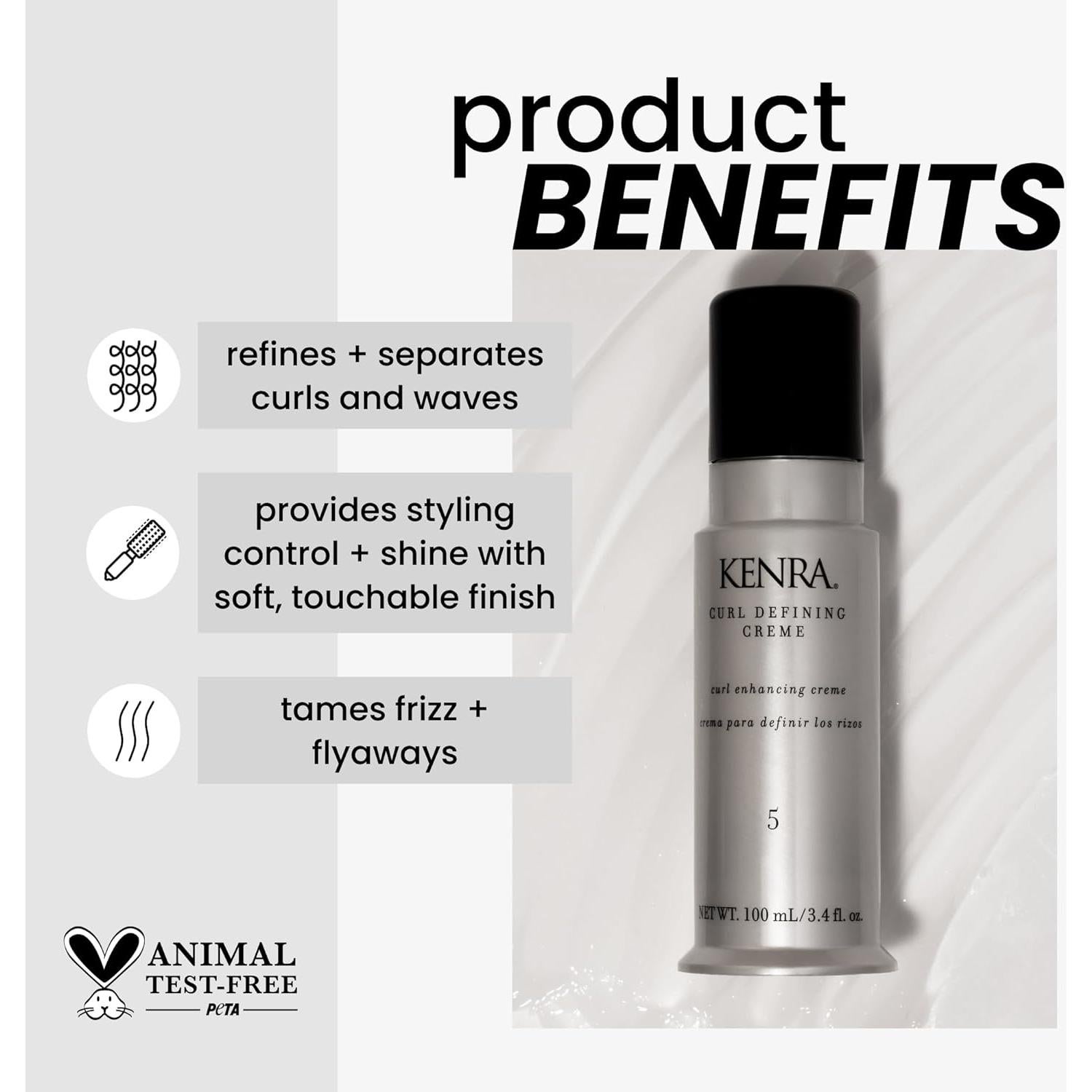 Crema Definidora de Rizos Kenra 100 ml | Controla Frizz y Define