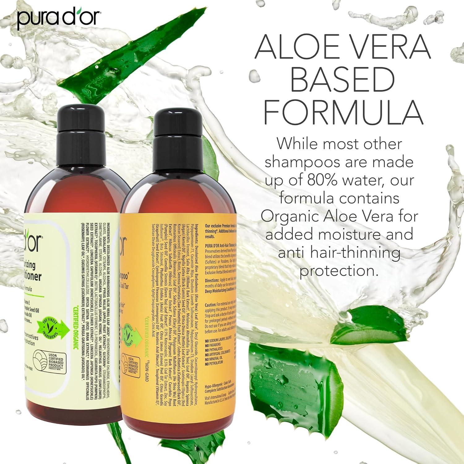 Set Champú y Acondicionador Anti-Caída Biotina PURA D'OR 473ml