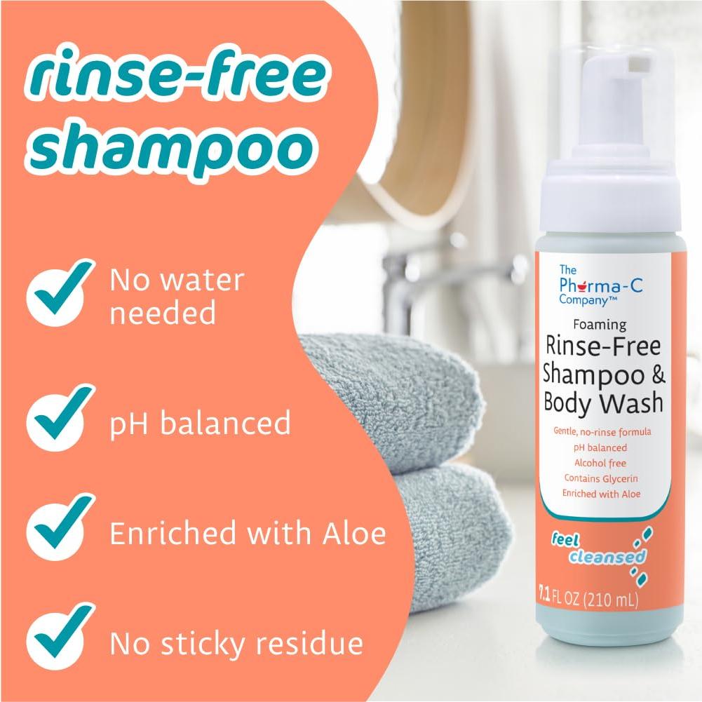 Champú y Gel de Baño Espumoso Sin Enjuague Pharma-C 6 Unidades