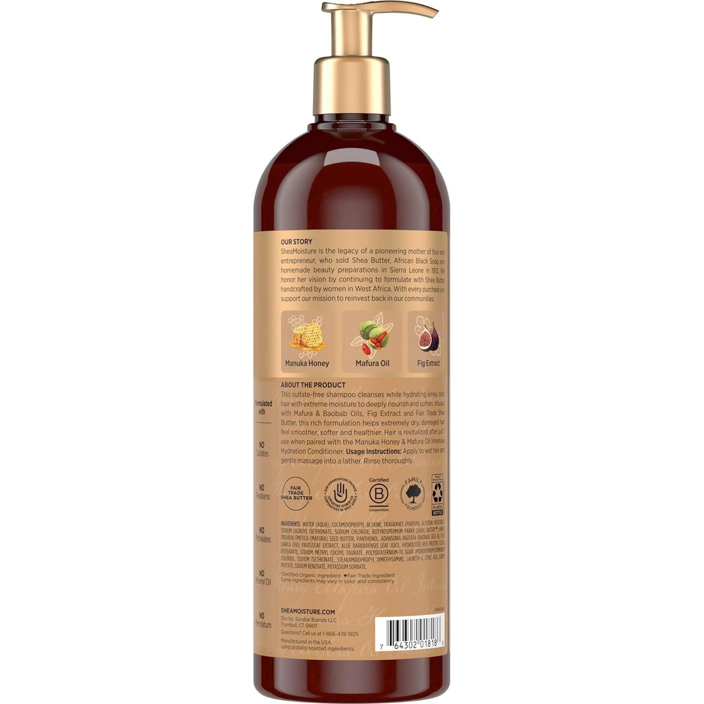 Champú Hidratación Intensiva SheaMoisture Miel de Manuka 680 ml