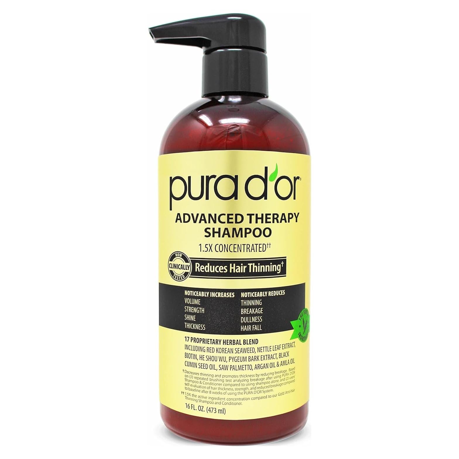 Champú Terapia Avanzada PURA D'OR 473ml Biotina Aceite Argán