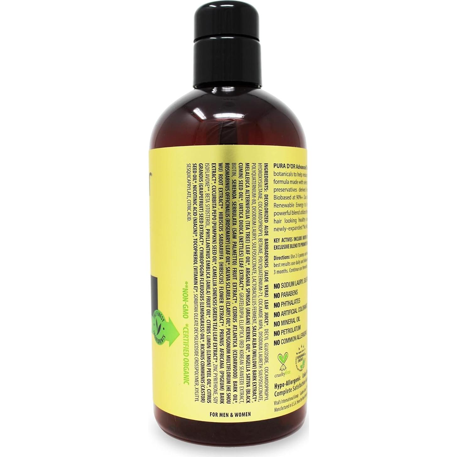 Champú Terapia Avanzada PURA D'OR 473ml Biotina Aceite Argán
