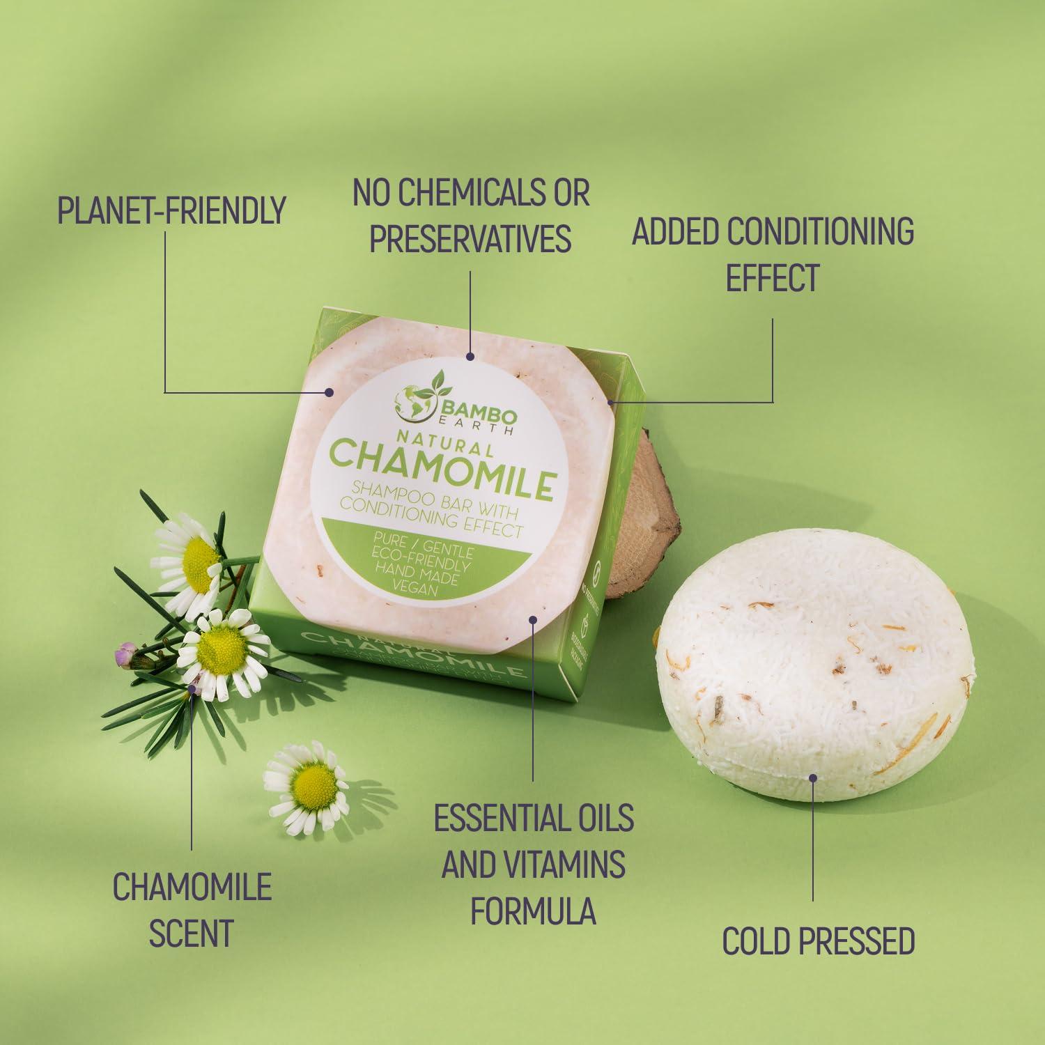 Champú Sólido Orgánico BAMBOEARTH Manzanilla 68g Ecológico