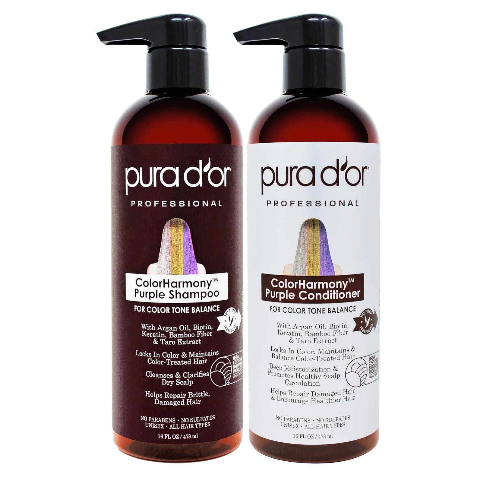 Set Champú y Acondicionador PURA D'OR Color Harmony 2x473ml