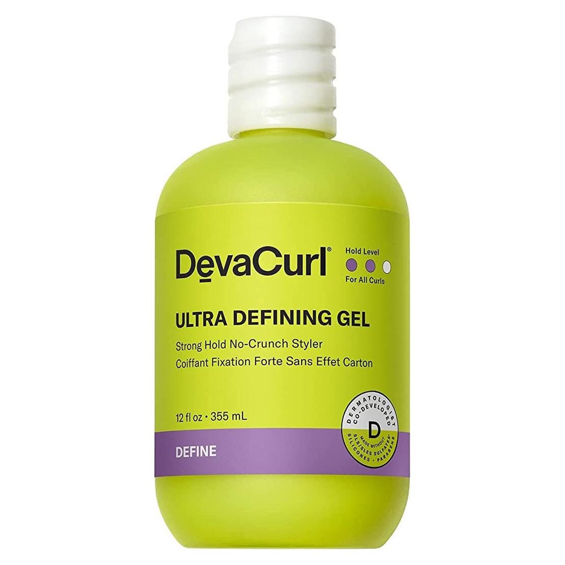 Gel Ultra Definidor DevaCurl 355 ml Fijación Fuerte Sin Crujido