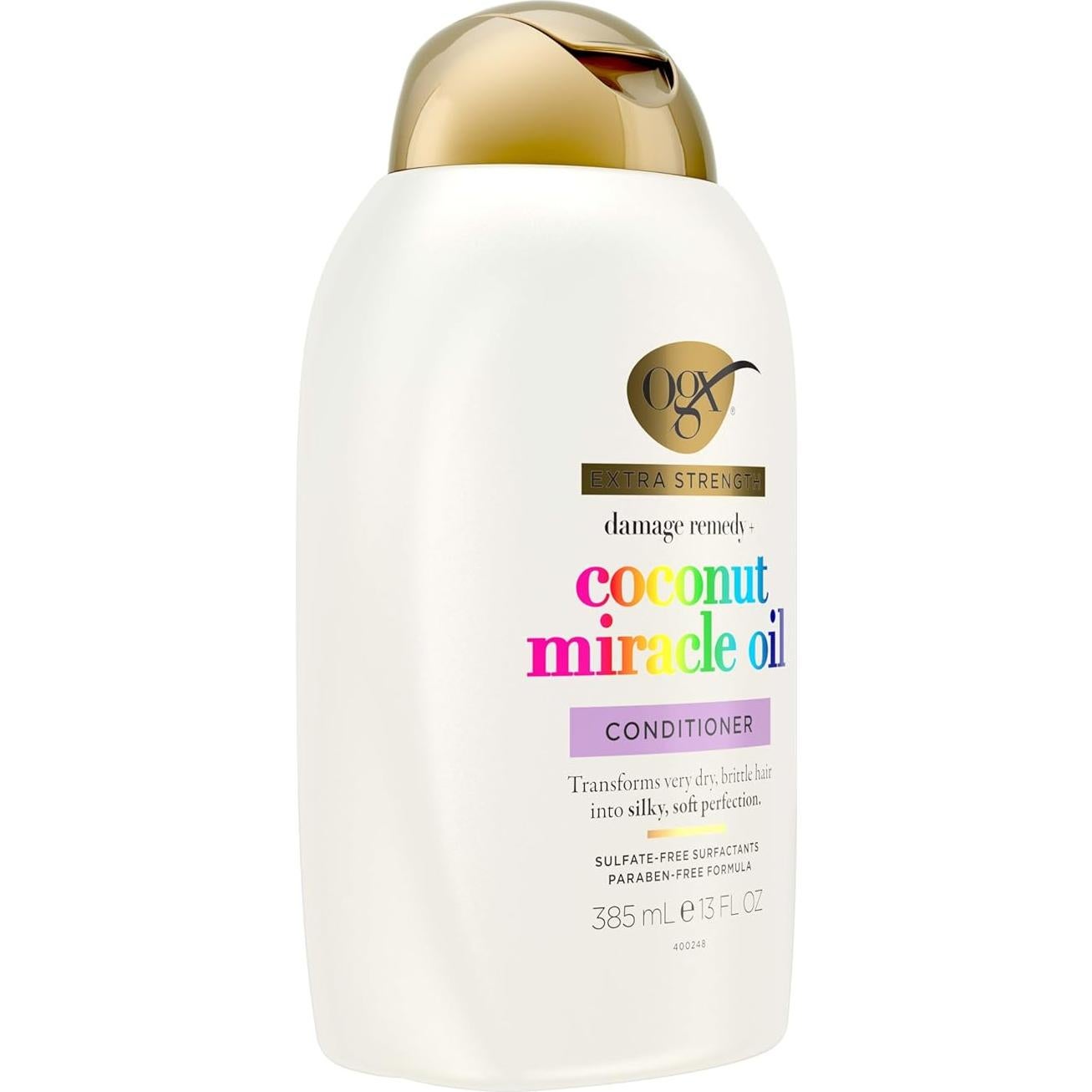 Acondicionador OGX Extra Fuerte 384 ml - Reparador de Daños con Aceite de Coco