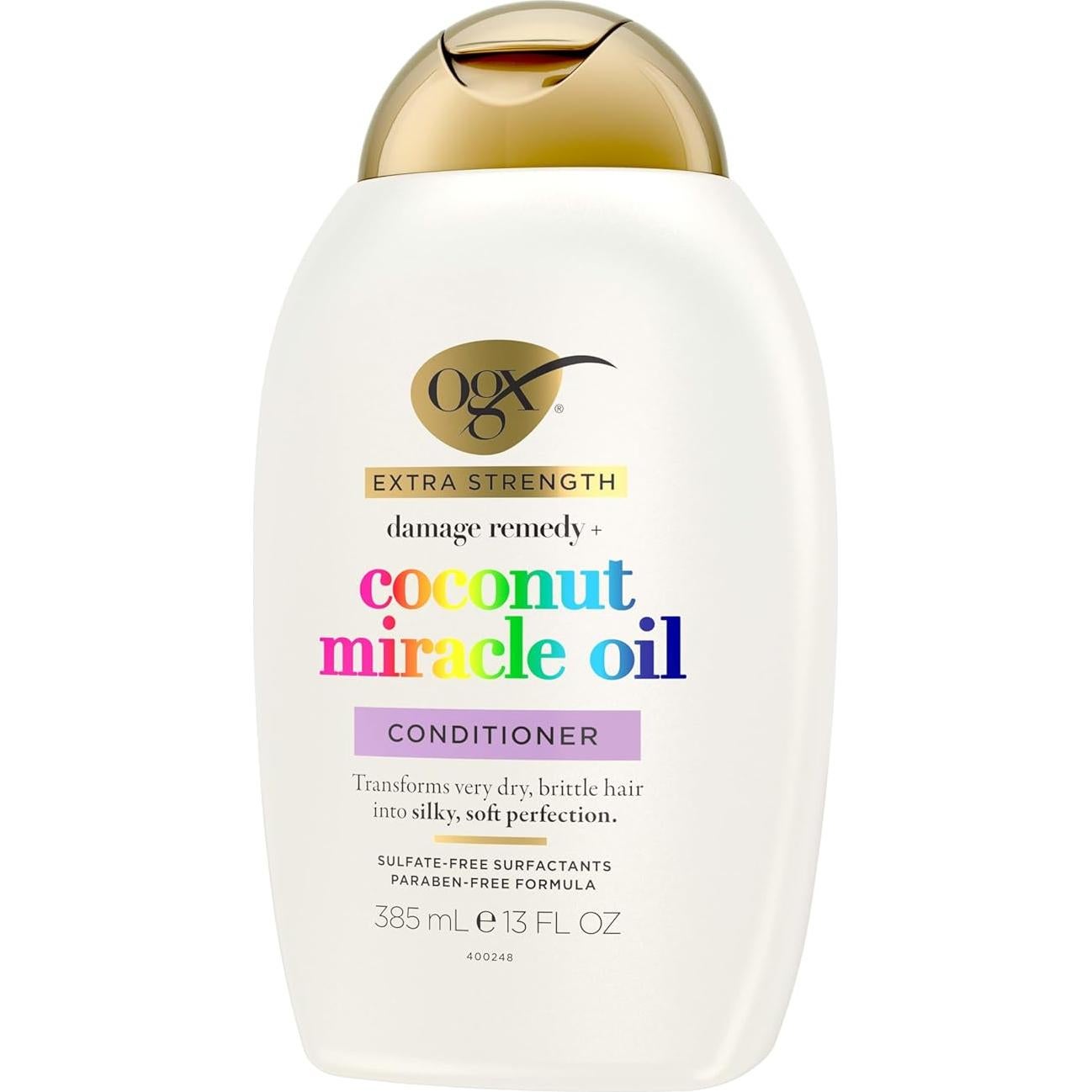 Acondicionador OGX Extra Fuerte 384 ml - Reparador de Daños con Aceite de Coco