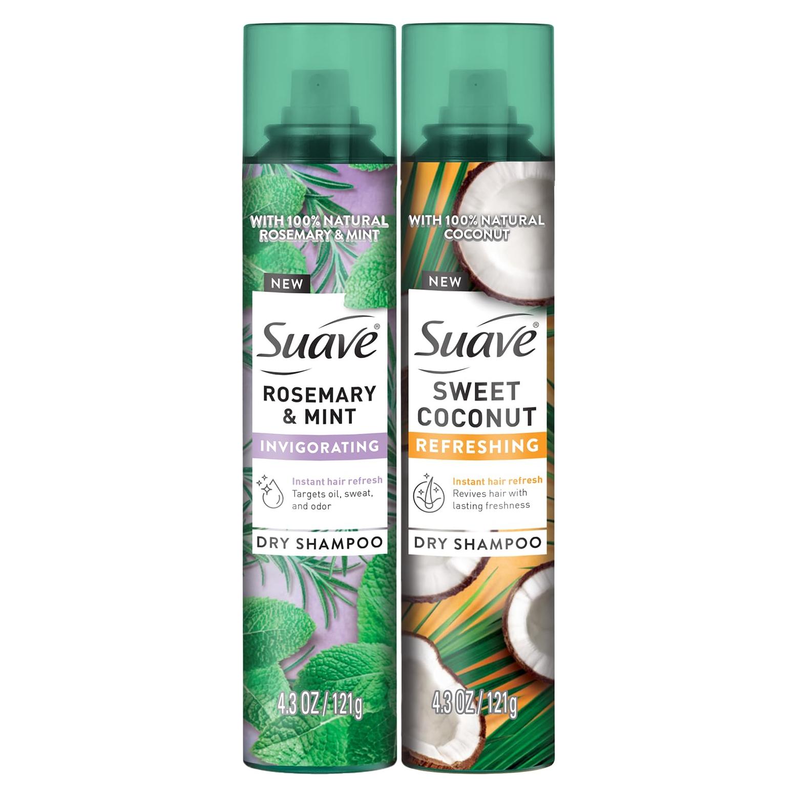 Champú Seco Suave 2-Pack - Romero y Menta, Coco Dulce 121g