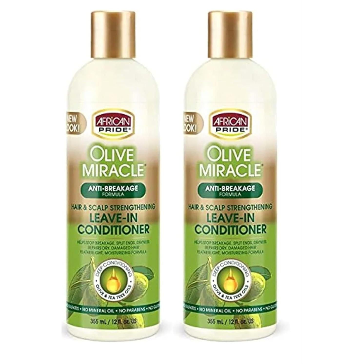 Acondicionador Sin Enjuague African Pride Olive Miracle 354ml (2 Pzs)