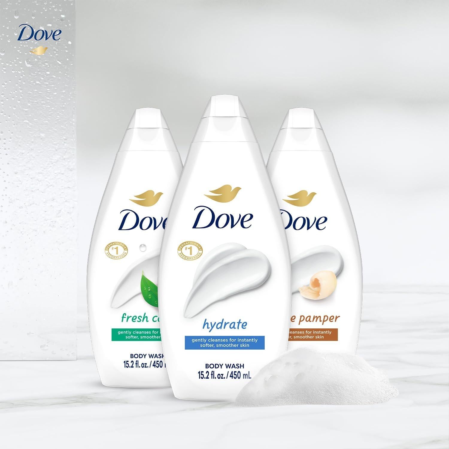 Dove Gel de Ducha Hidratante Pack de 3 - 450 ml Cada Uno