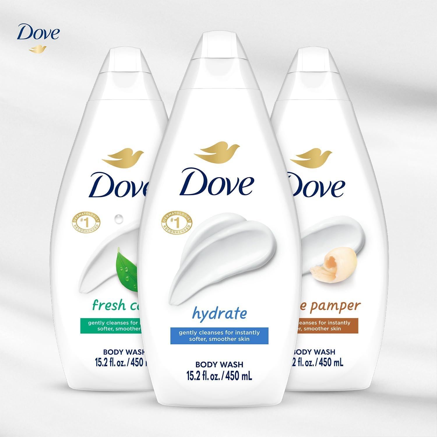 Dove Gel de Ducha Hidratante Pack de 3 - 450 ml Cada Uno