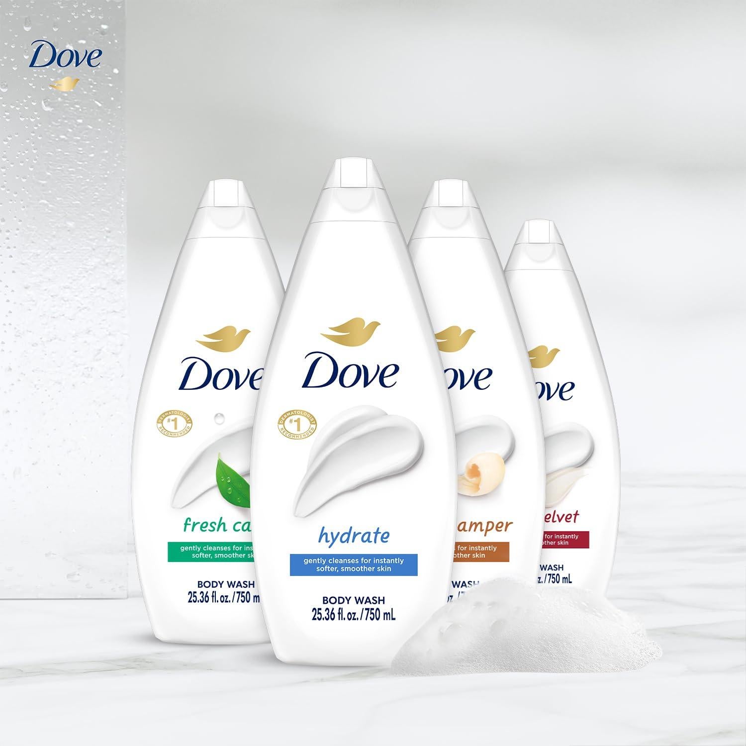 Dove Gel de Ducha Hidratante 6-Pack 25.36 Oz - Cuidado Suave y Fresco