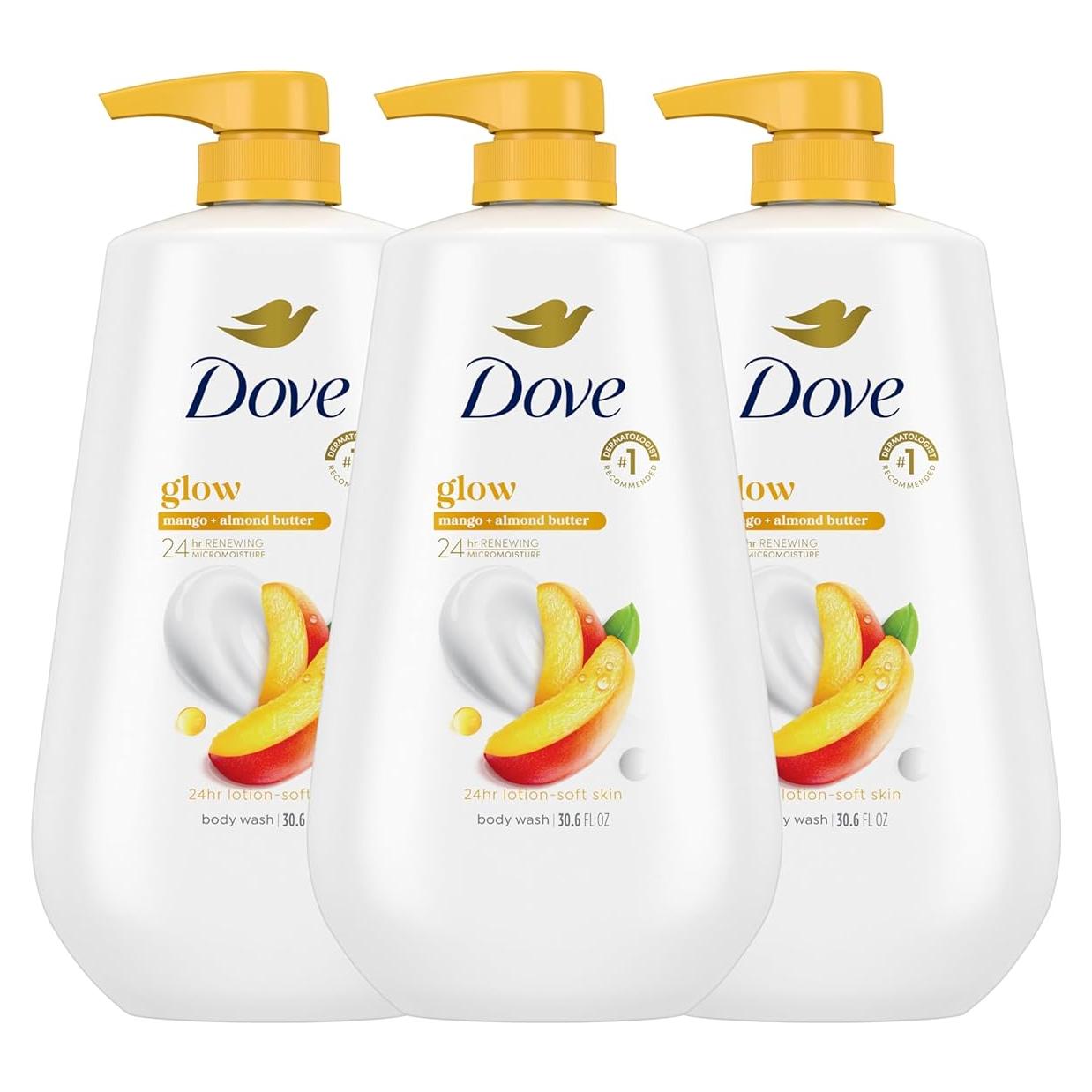 Gel de Baño Dove 3 Pack 0.87 L Mango y Mantequilla de Almendra