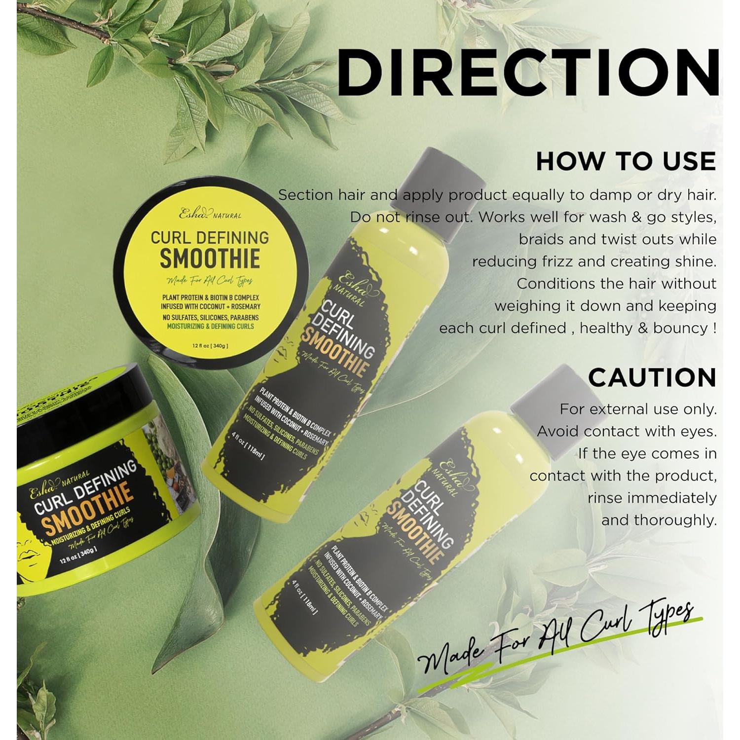 Esha Girl Curl Smoothie 340 g - Define Rizos 3C y 4C - Control Frizz