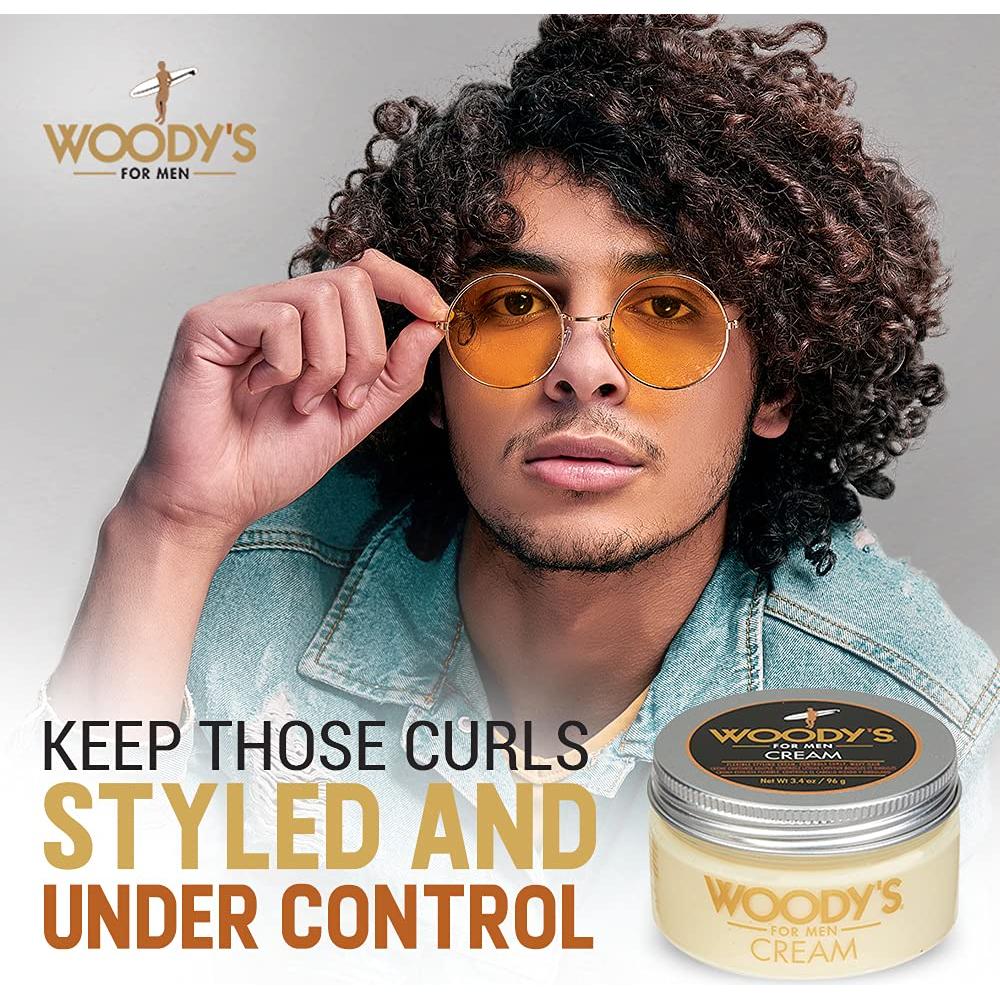 Crema para Cabello Rizado Woody 96 g - Fijación Suave y Brillo