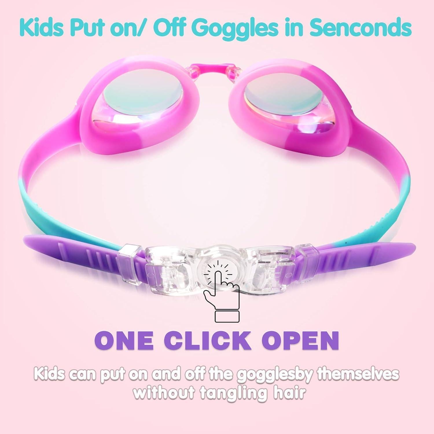 Gafas de natación Keary para niños 3-12 años Antivaho UV