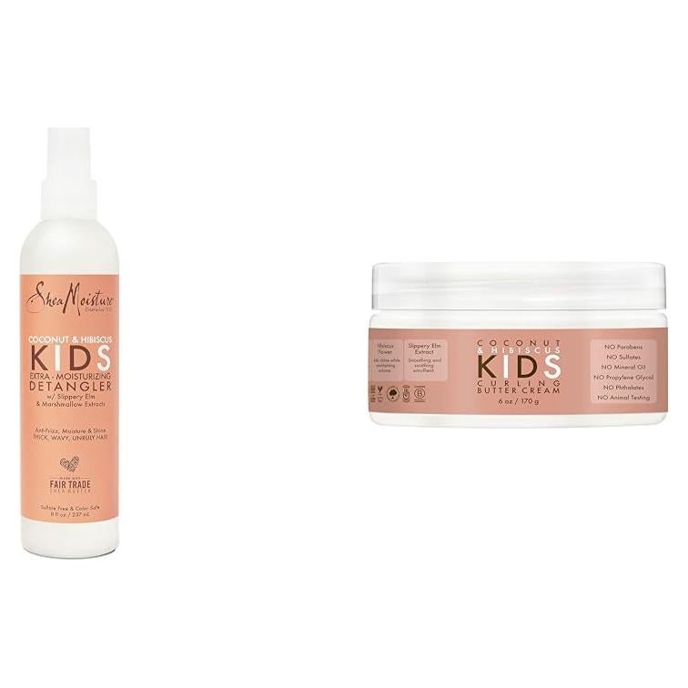 SheaMoisture Niños Desenredante 236 ml y Crema Rizos 170 g