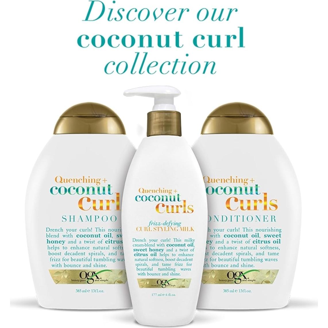 OGX Hidratante Rizos de Coco 177 ml - Tratamiento Sin Enjuague