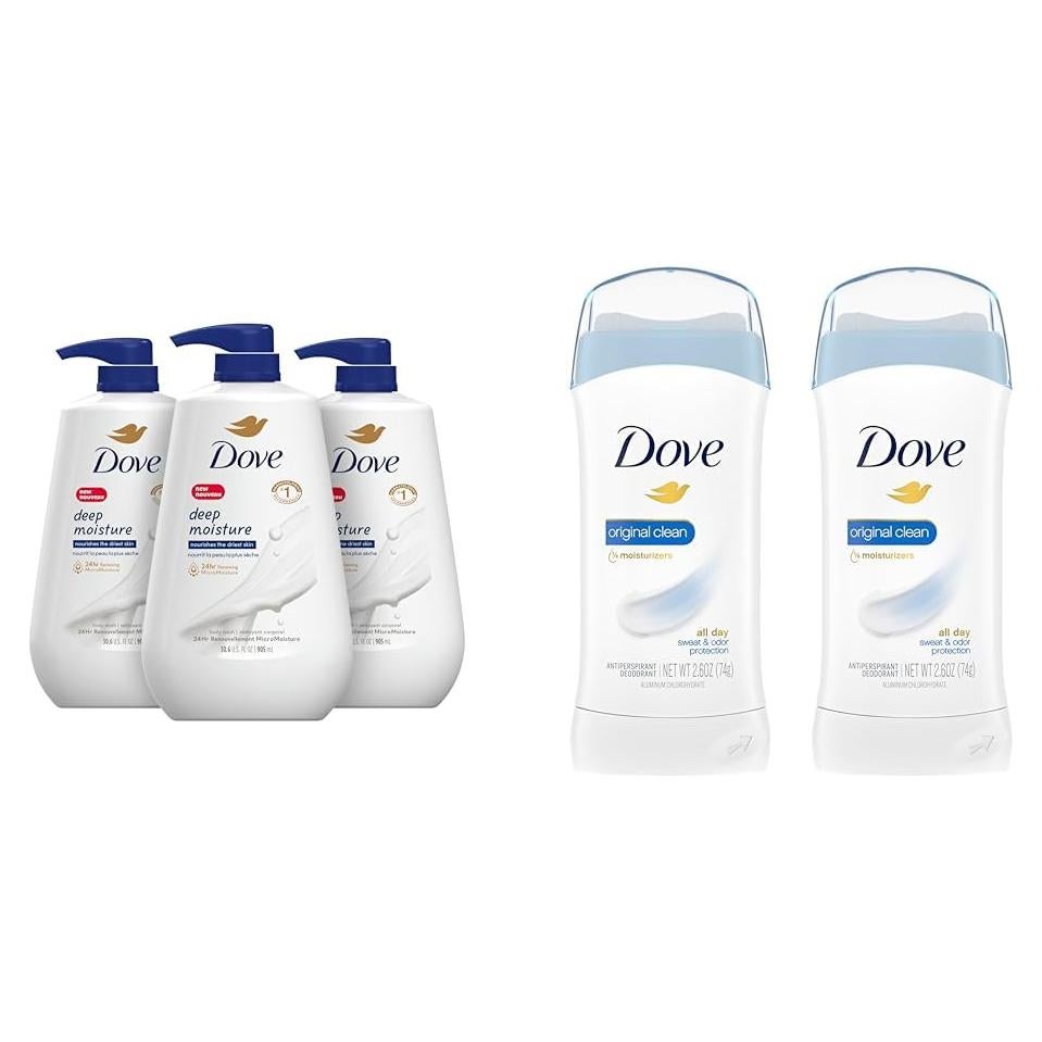 Dove Gel de Ducha Hidratación Profunda 905 ml + 2 Desodorantes 73.9 g