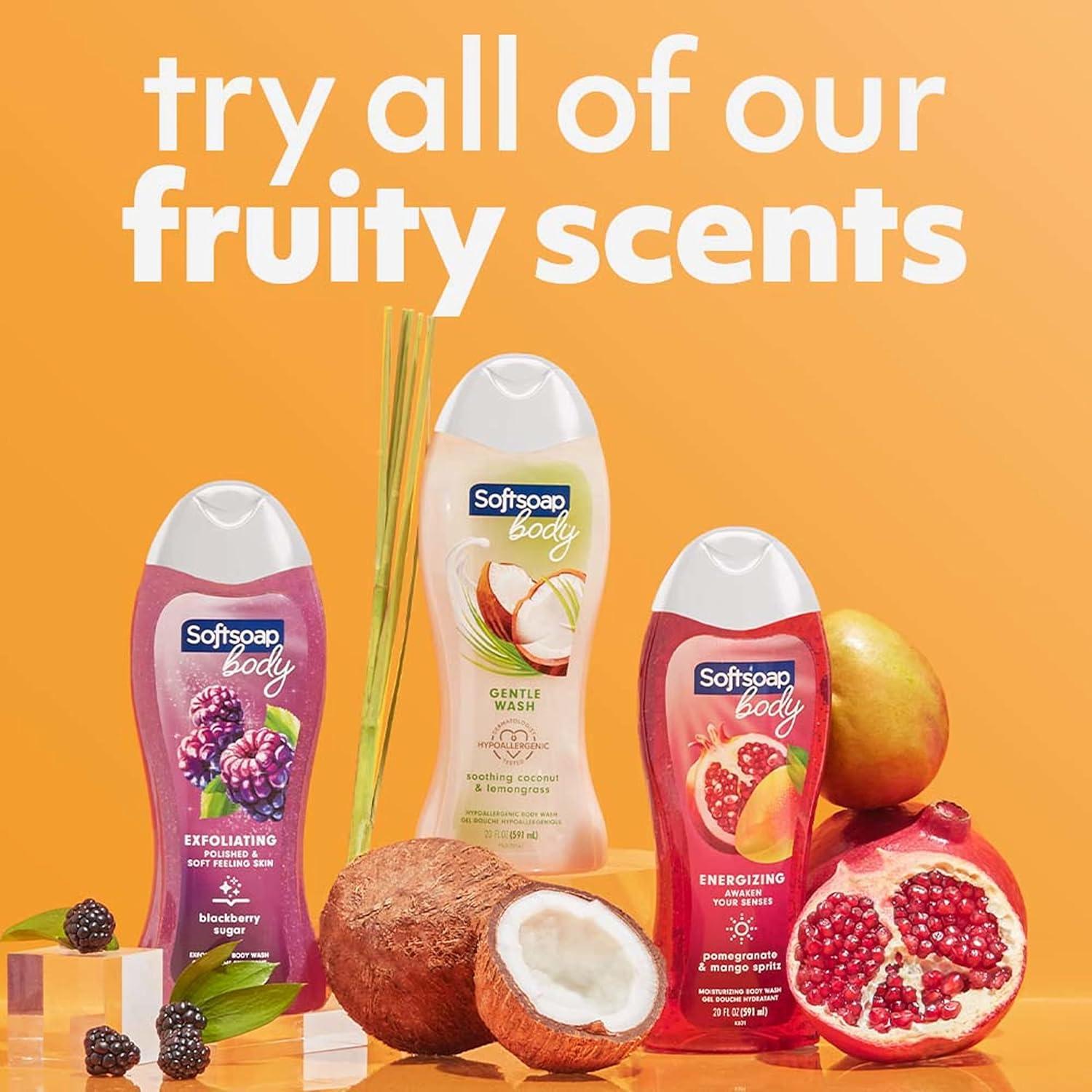 Jabón de Cuerpo Softsoap Granada y Mango 591 ml - Paquete de 4