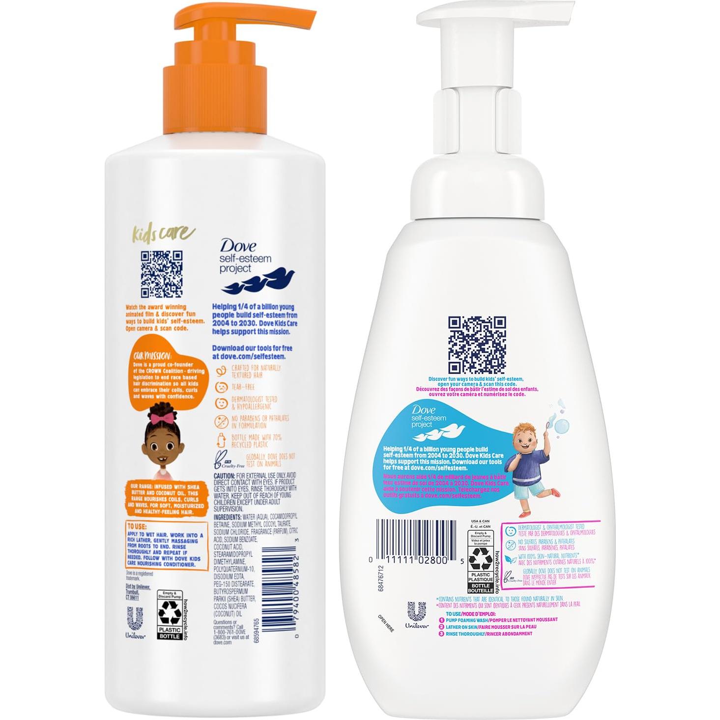 Dove Kids Gel de Baño y Champú Hidratante 3 Piezas