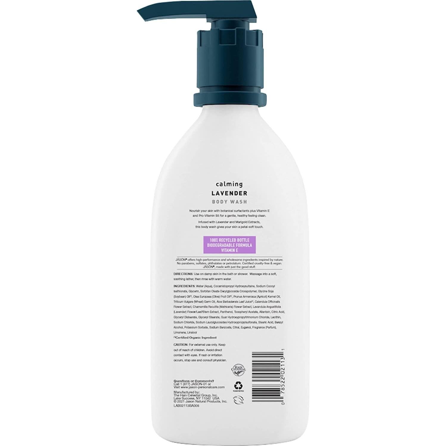 Gel de Ducha Calmante de Lavanda JASON 887 ml - Biodegradable