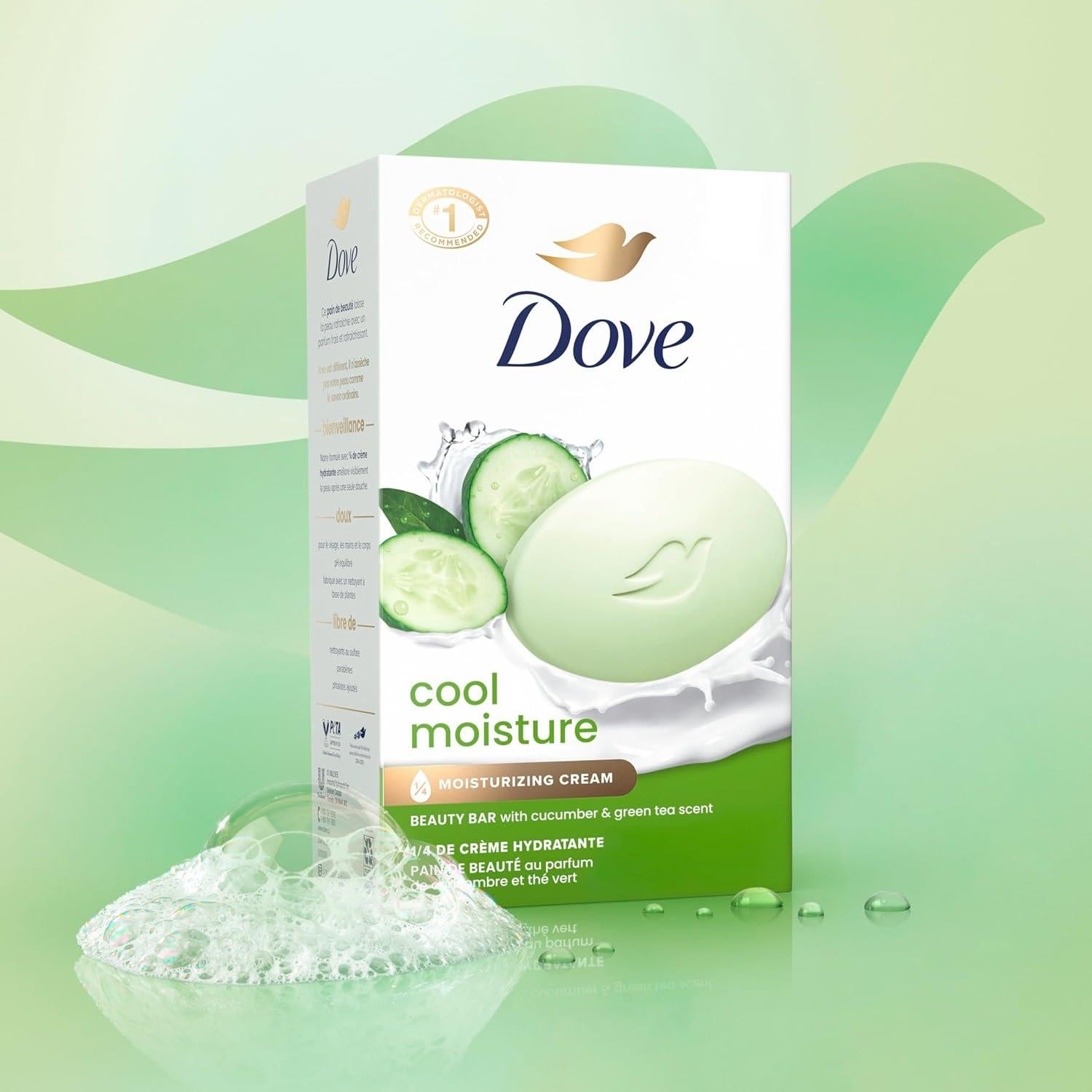 Jabón de Belleza Dove Hidratante Fresca 106.3g Pepino & Té Verde