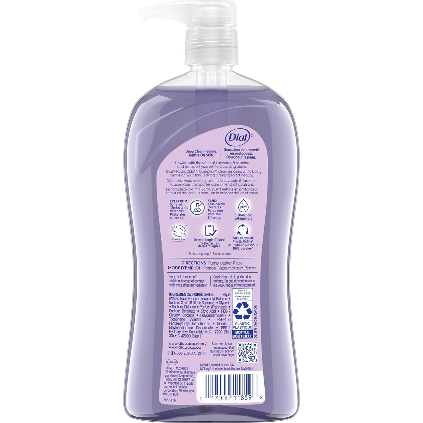 Jabón Corporal Dial 946 ml - Aroma Lavanda y Jazmín