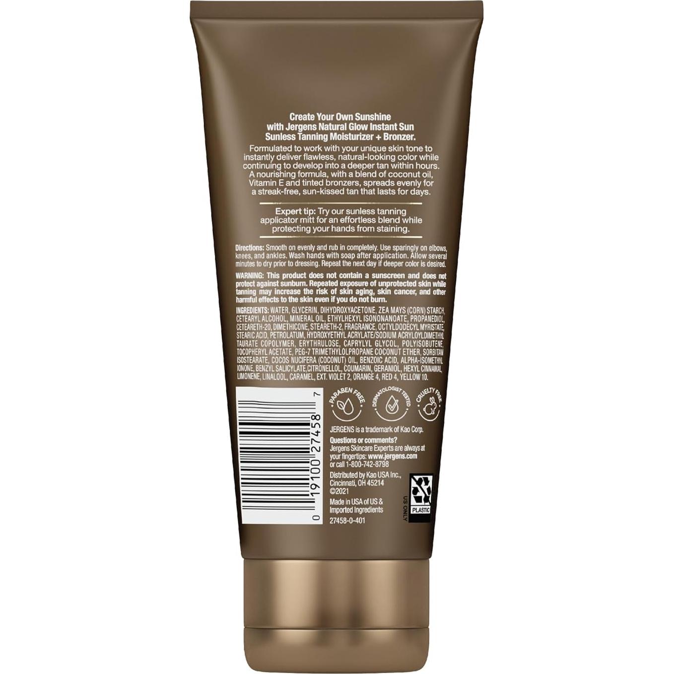 Jergens Bronceado Natural Glow 170 g - Hidratante y Bronceador