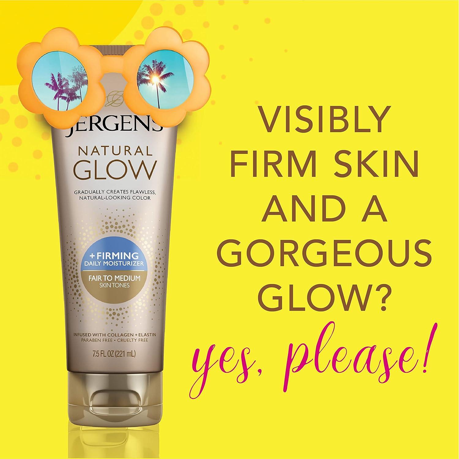 Loción Corporal Jergens Natural Glow +FIRMING 221ml Piel Clara