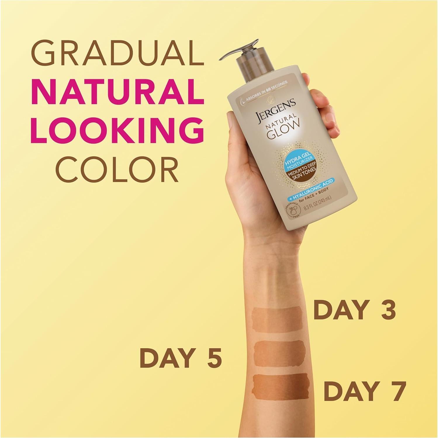 Hidratante en Gel Jergens Natural Glow 240ml - Bronceador Sin Fragancia