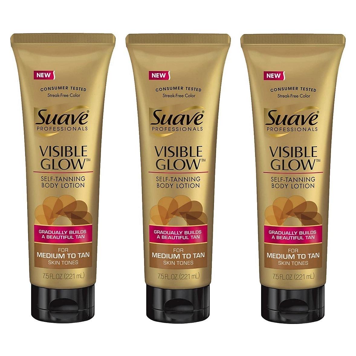Loción Bronceadora Autobrillante Suave Visible Glow 3 Pzas