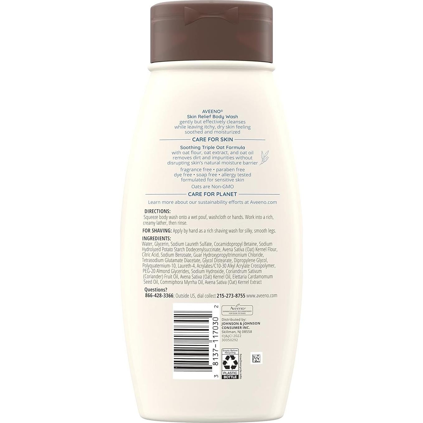 Gel de Ducha Aveeno Sin Fragancia 532 ml para Piel Sensible