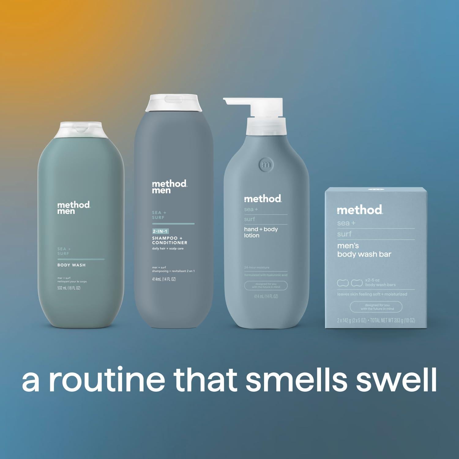 Jabón Corporal Method Men Mar + Surf 3x532ml Libre de Parabenos