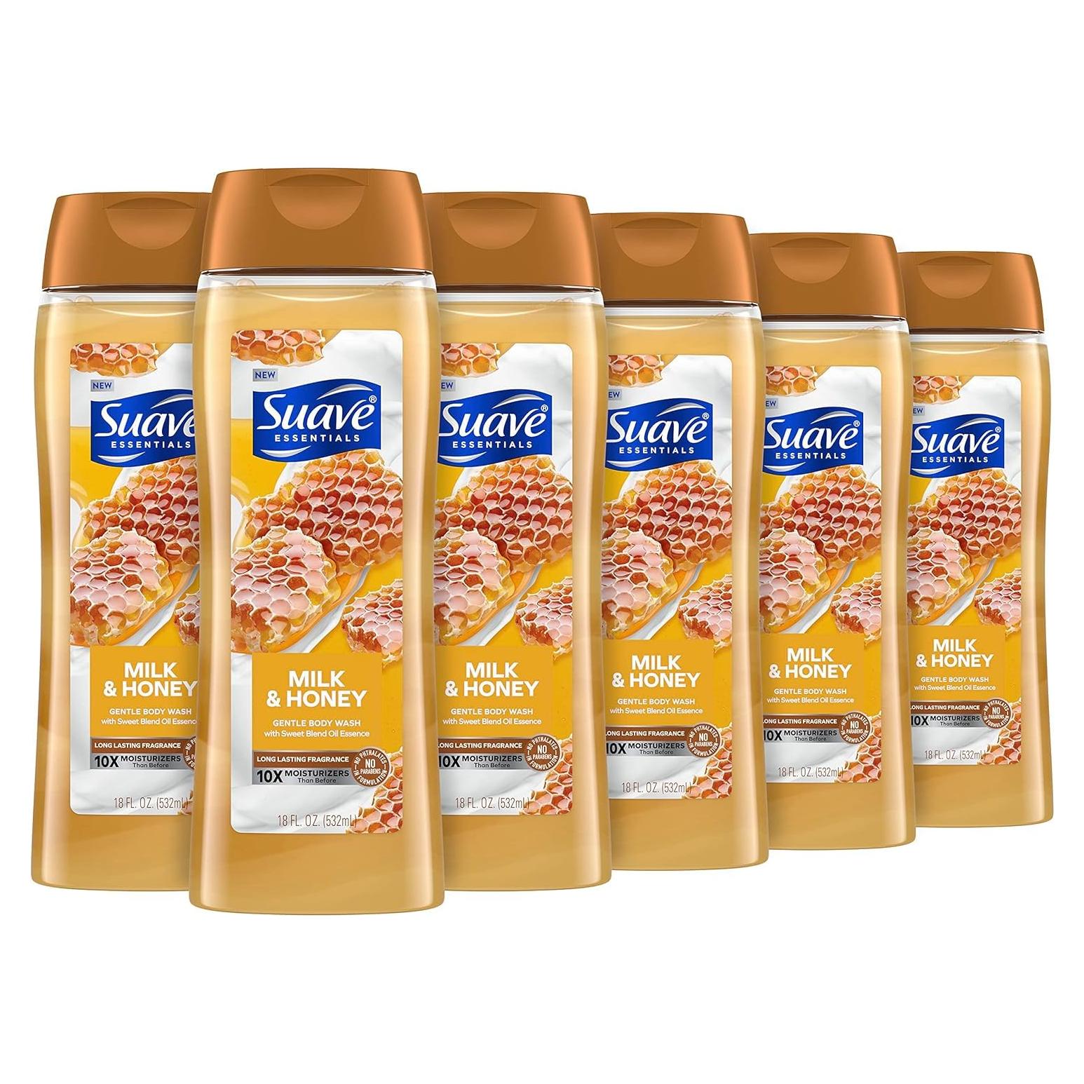 Gel de Ducha Hidratante Suave 510g Leche y Miel Paquete 6
