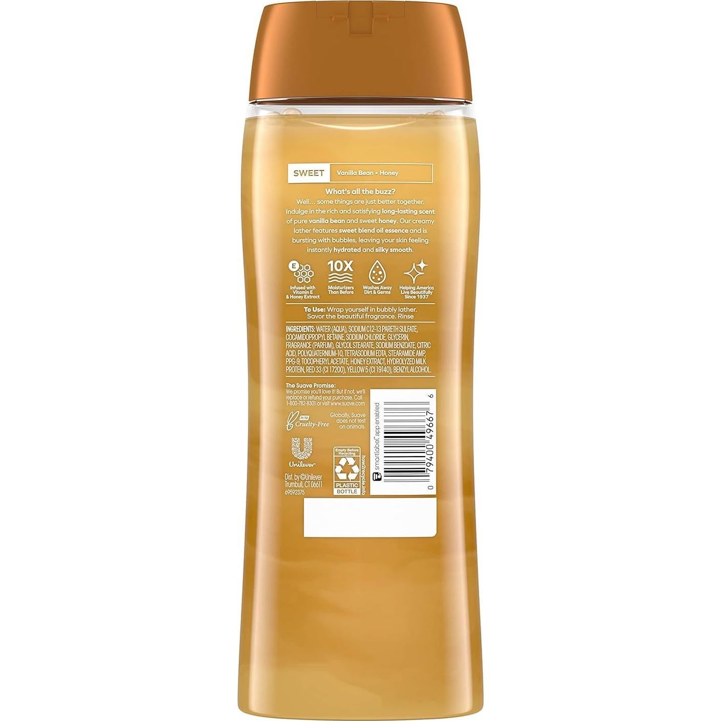 Gel de Ducha Hidratante Suave 510g Leche y Miel Paquete 6